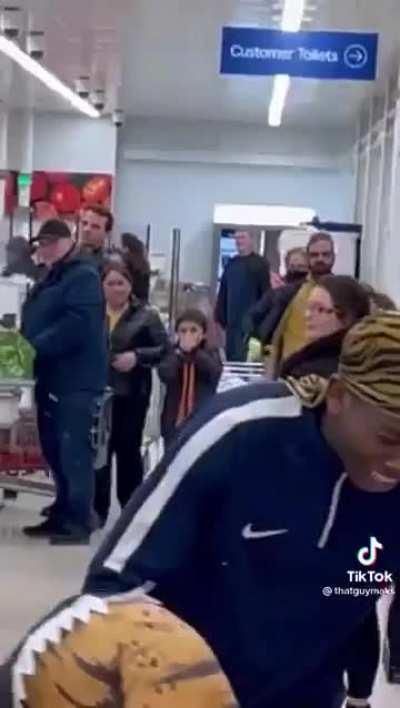 Four main characters in Walmart, ruining everyone’s day.