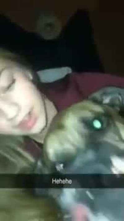 she likes her dog a bit to much...