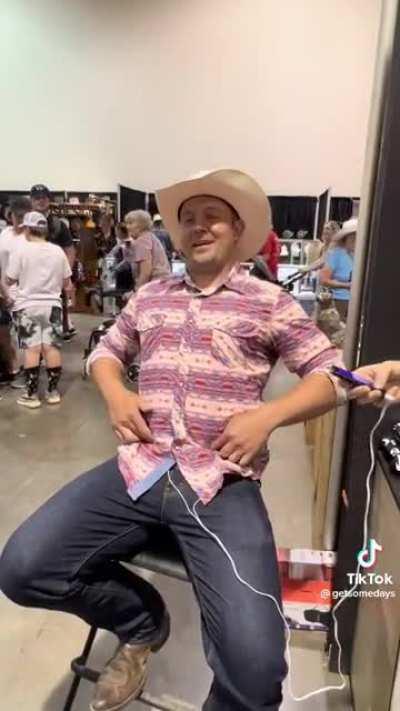 Putting a period pain simulator on a cowboy