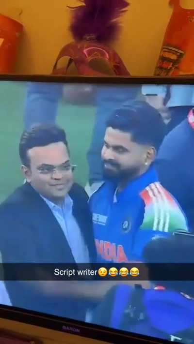 Jay shah winking at camera after India wins