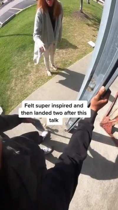 Woman supports and encourages a skater!