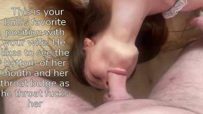 He can also pin her down by her arms and shoot her load in her throat without much struggle