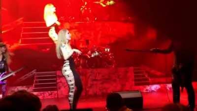 Girl flashes her pussy at Steel Panther concert