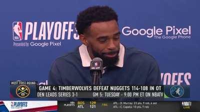 [Highlight] Mike Conley jokes that the Wolves will prepare for Game 5 by playing Call of Duty and tells reporters that he's low-key better than everyone in the team at CoD.