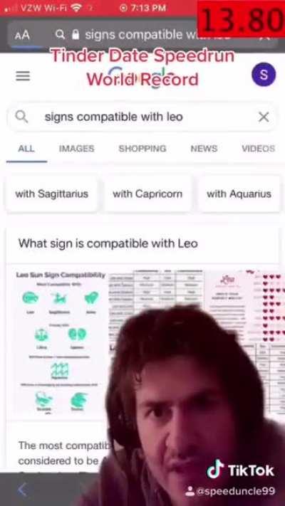 Tinder speedrun record matto should stream this