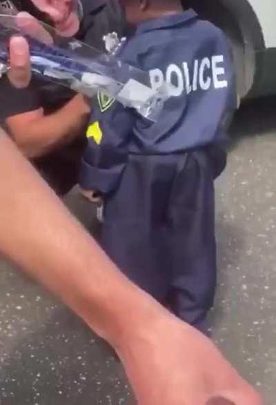 Southold officers surprise 6-year-old on his birthday.