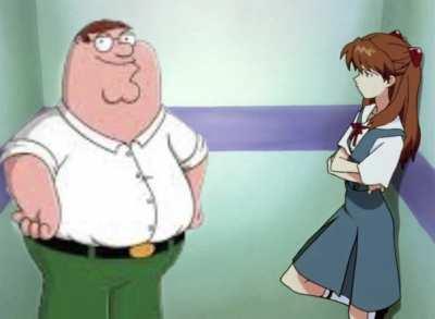 Peter sings Komm susser tod to asuka in an elevator