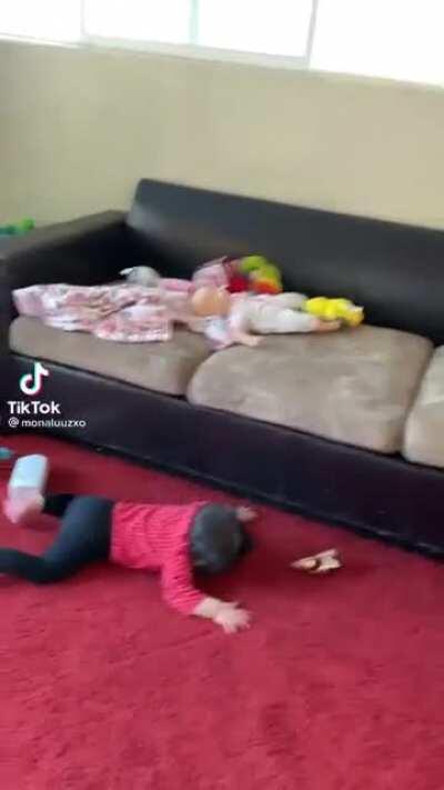 It looks like she fell in slowmo.