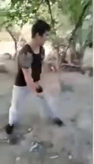 HMFT after throwing a mortar round