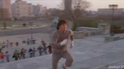 In Rocky II (1979), Sylvester Stallone had another vision for the ending of the training montage (THIS), however the studio ultimately decided against it