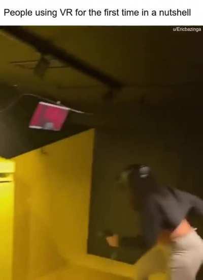 Either freaking out over something in-game or not realizing the limits of their playspace