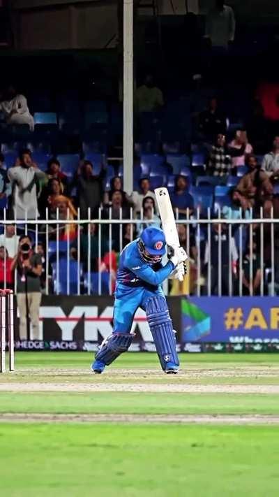 Rashid Khan's batting action, hitting sixes is a piece of cake for him.