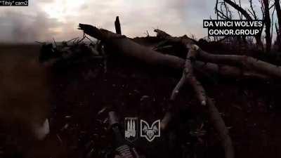 Ukrainian soldiers defending trench next to last road to Bakhmut, neutralizing 7 Russian soldiers [few months old]