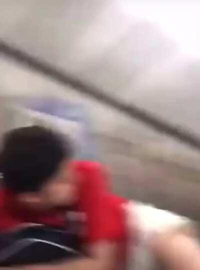 WCGW sliding down an escalater