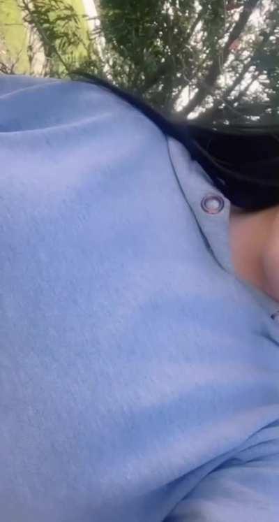 I love flashing my DDD tits 😍 [OC]