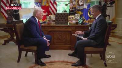 In an ABC interview, Terry Moran pressed President Trump on his claim that Putin wants peace despite ongoing missile attacks—Trump replied, “You start hitting me with fake questions. You’re being dishonest.”