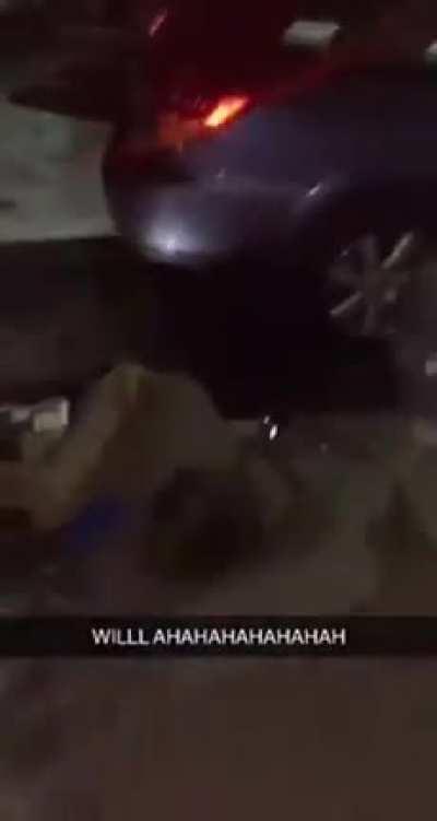 At first he was laughing but at the end he almost ended up on the back of his neck? It seems he was dancing that song: “Sweet dreams are made of these, Who am I to disagree...”