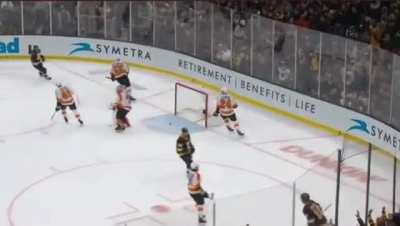 Pavel Zacha goes bardown on a snipe