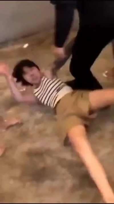 Man beats woman after asking to be hit with a bottle.