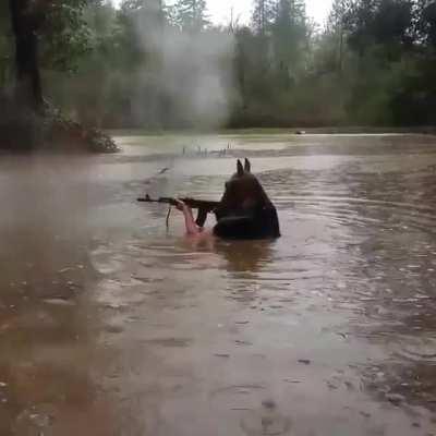 swimming in the rain