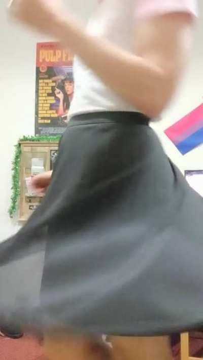 My first time wearing a skirt, they really do go spinny 😁