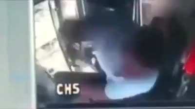 Bus driver defending himself