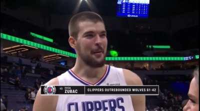 [highlight] Reporter asks Zubac about his thoughts on PG’s pass to Terance Mann dunk and he can’t remember it at all: “was it in the 1st half or the 2nd half?”