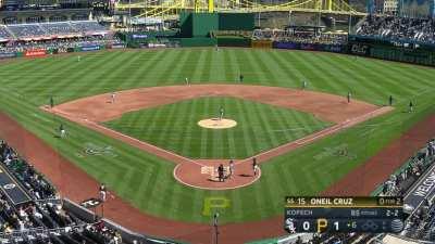 [Highlight] [Highlight] Elvis Andrus gets a shift violation, turning a 2-2 count into a 3-1 count, and Oneil Cruz ends up with a walk