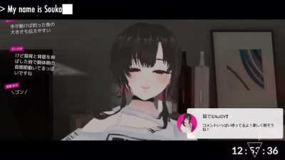 Vtuber with lots of arm movement and tension.