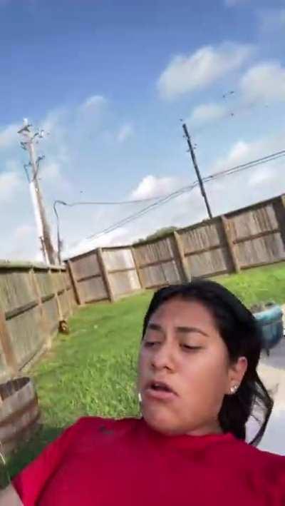 She just wanna lay on her backyard