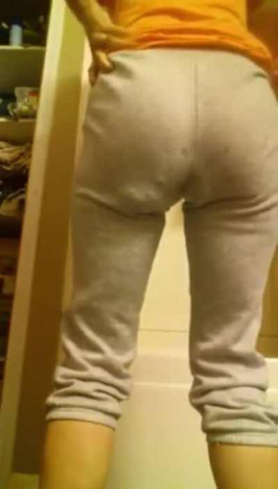Woman desperately shits her pants