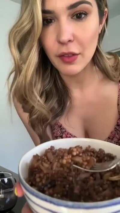 Cathy showing some cleavage