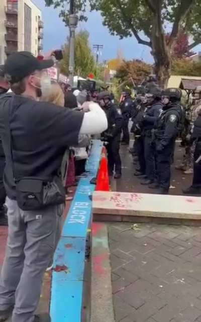 DHS pulling a protester over the line to force an arrest