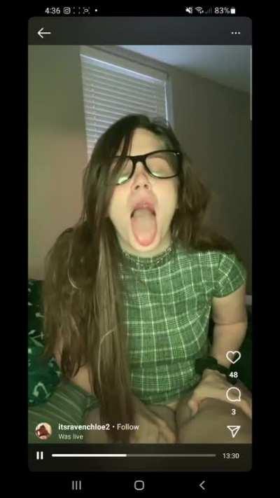 itsravenchloe instagram live post flash pussy tits no panties nipslip