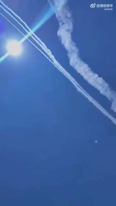 China firing missiles towards Taiwan