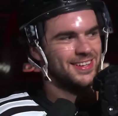 Nico lights up as the crowd cheers during his Star of the Game interview when asked about the fan support at The Rock