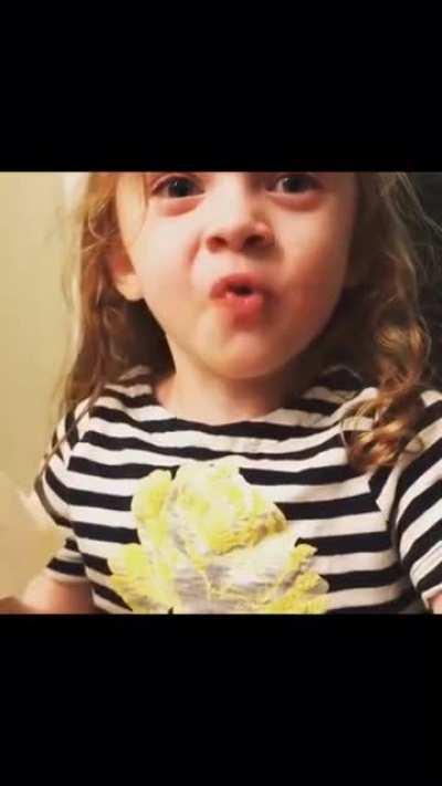 Kid pretends to like mom's spaghetti