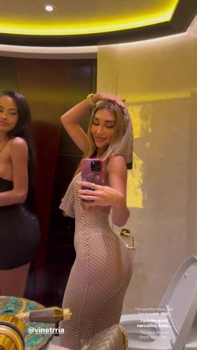 Chantel in netted dress