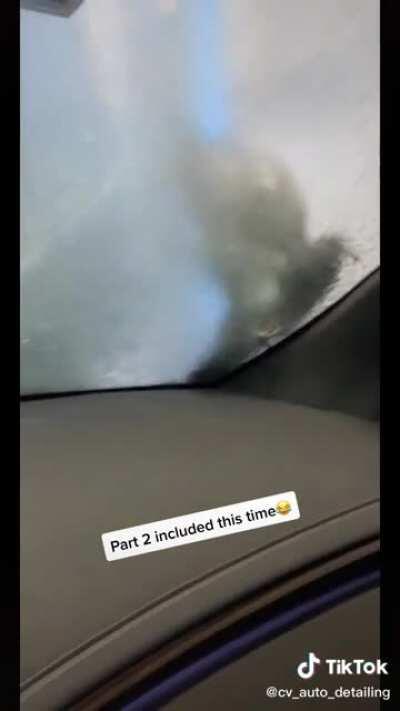 Being outside of the car during a car wash