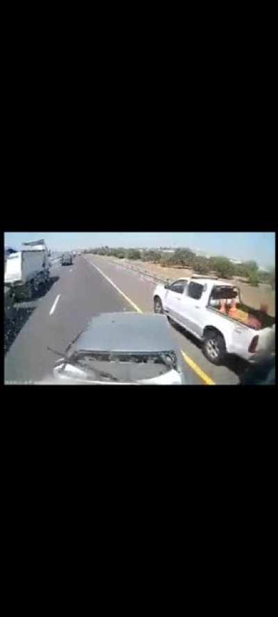 Guy stops in the road, what could possibly go wrong?