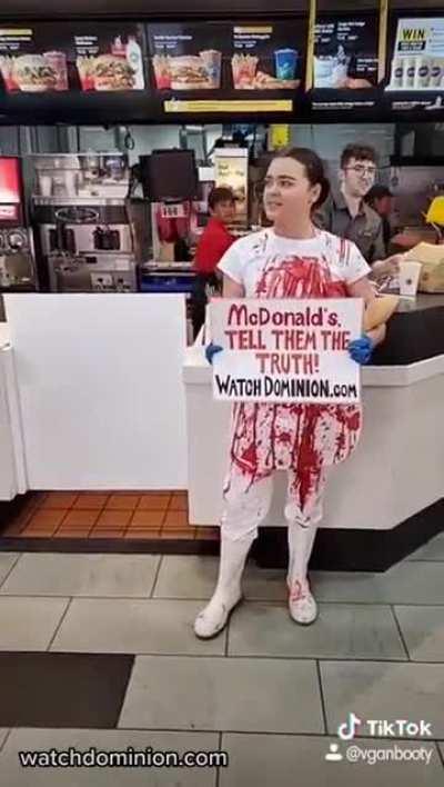 Macca's manager tells vegan to SHUT UP