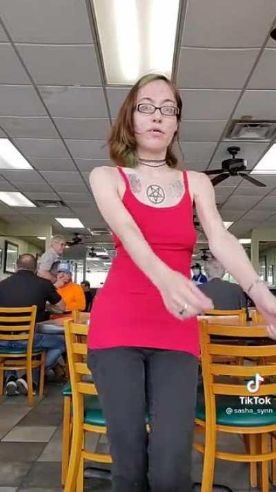 TFW you can’t shoot your tiktoks in the meth lab so you settle for the Golden Coral instead