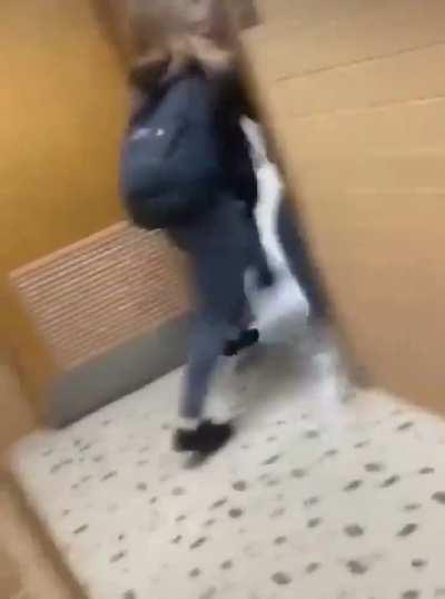 White girls go at it and one gets slammed