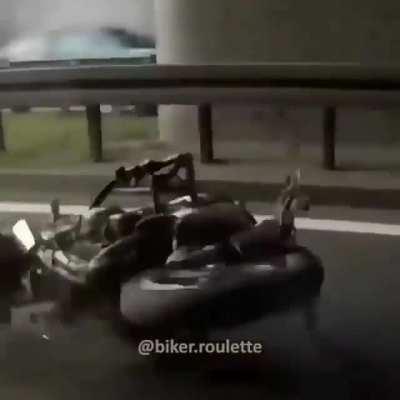 He didn’t stretch enough before doing the wheelie stunt