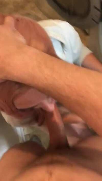 Just walk up and fuck my mouth anytime you’d like. I might get worse at doing laundry but I’ll still finish both jobs. Now who wants to get sucked off next?