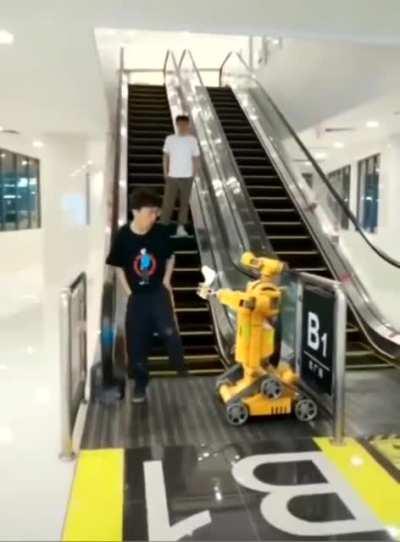 Other dude on the escalator got me