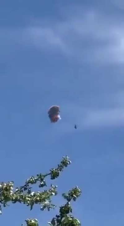 Ground footage of a Ukrainian helicopter shooting down an Iranian / Russian 