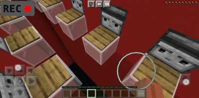 Squid game glass bridge in minecraft.