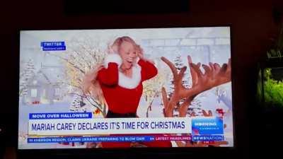 So, I'm sitting here this morning, coffee in hand, watching the news when this screeching nightmare assaults my ears...7 hours after Halloween and I already hate the fucking holiday season. I think that's a new record.