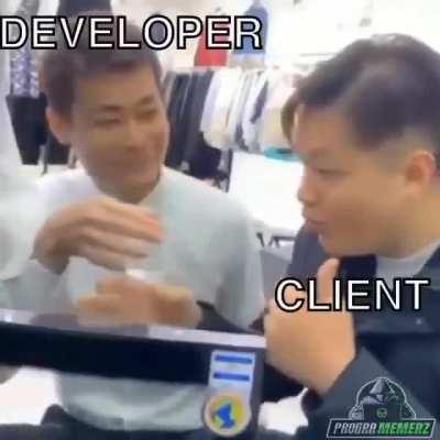 Me explaining client how to use the program:)